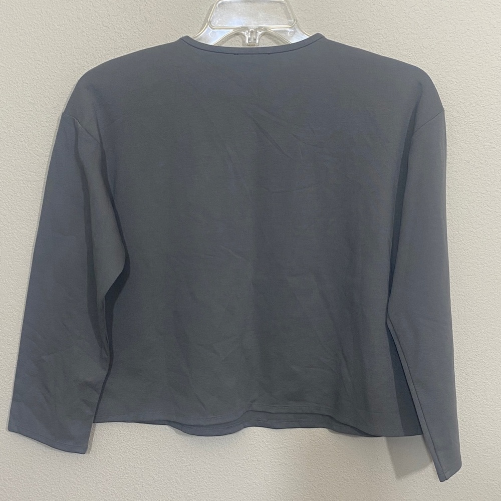 NWOT EILEEN FISHER Relaxed Boxy Casual Knit Crop Top 7/8 Sleeves Women’s Sz XXS - Picture 3 of 7